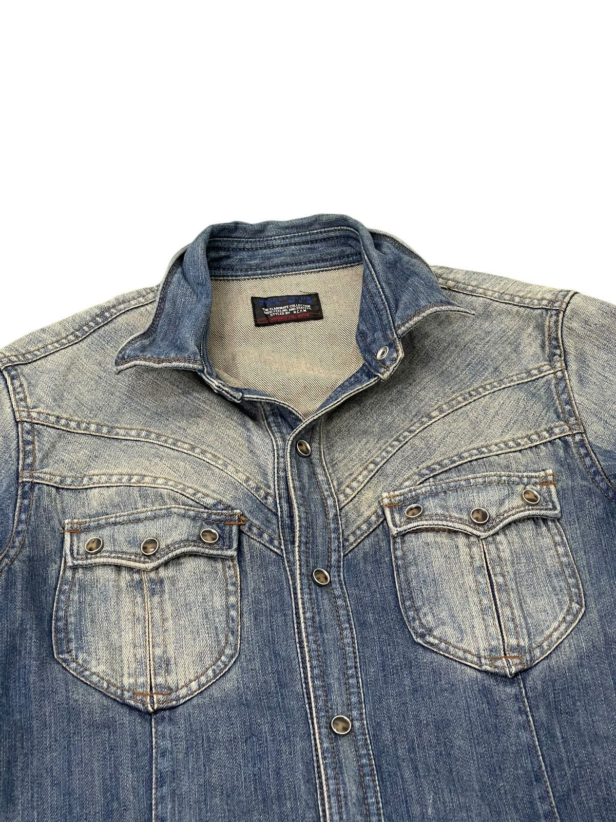 Japanese Brand Western Denim Shirt Nicole Club Japan Faded Slim 5🟩9 Size US S / EU 44-46 / 1 - 6 Thumbnail