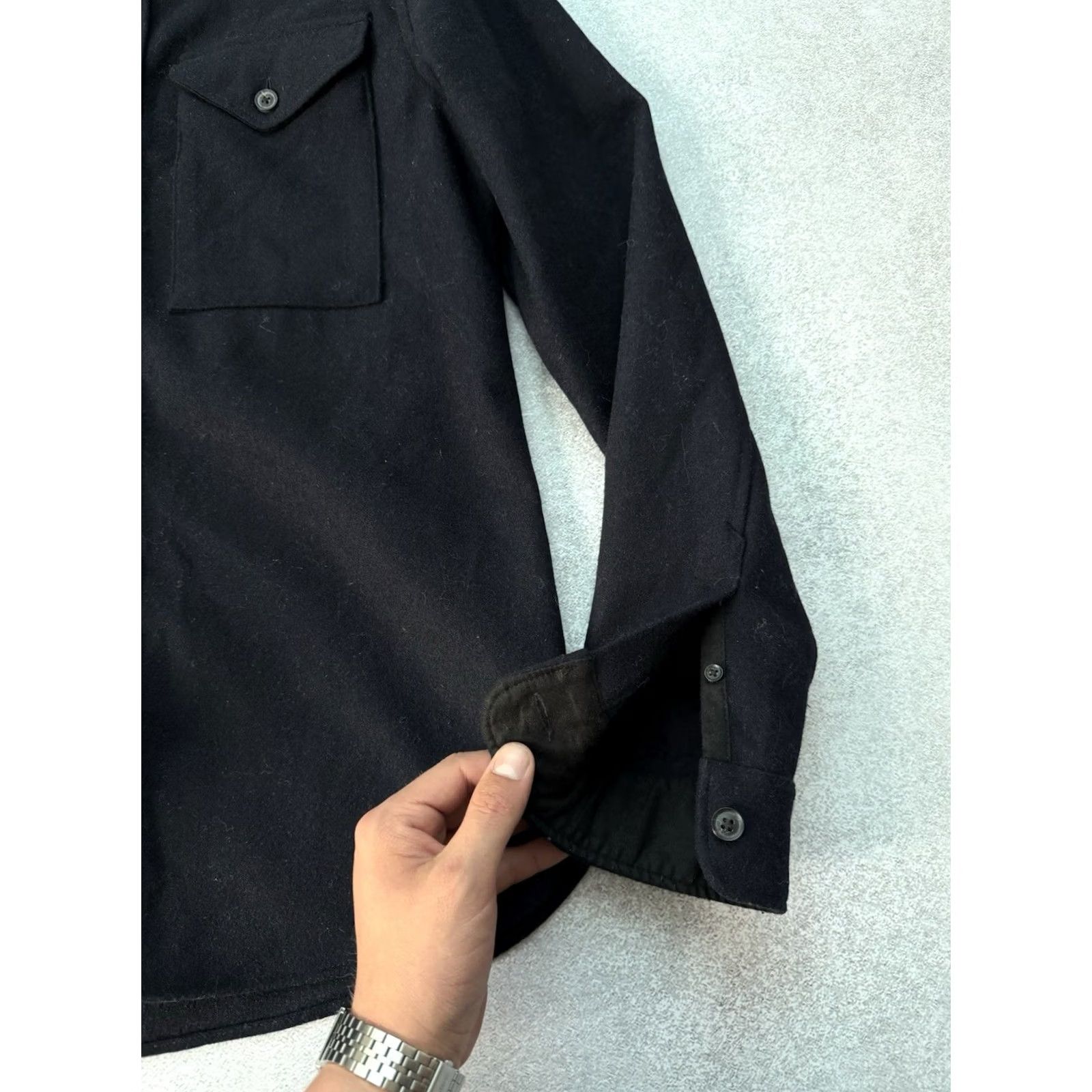 Allsaints VINTAGE AllSaints Navy Blue Button Up Wool Shirt Jacket Men Size S/M Size US S / EU 44-46 / 1 - 4 Thumbnail