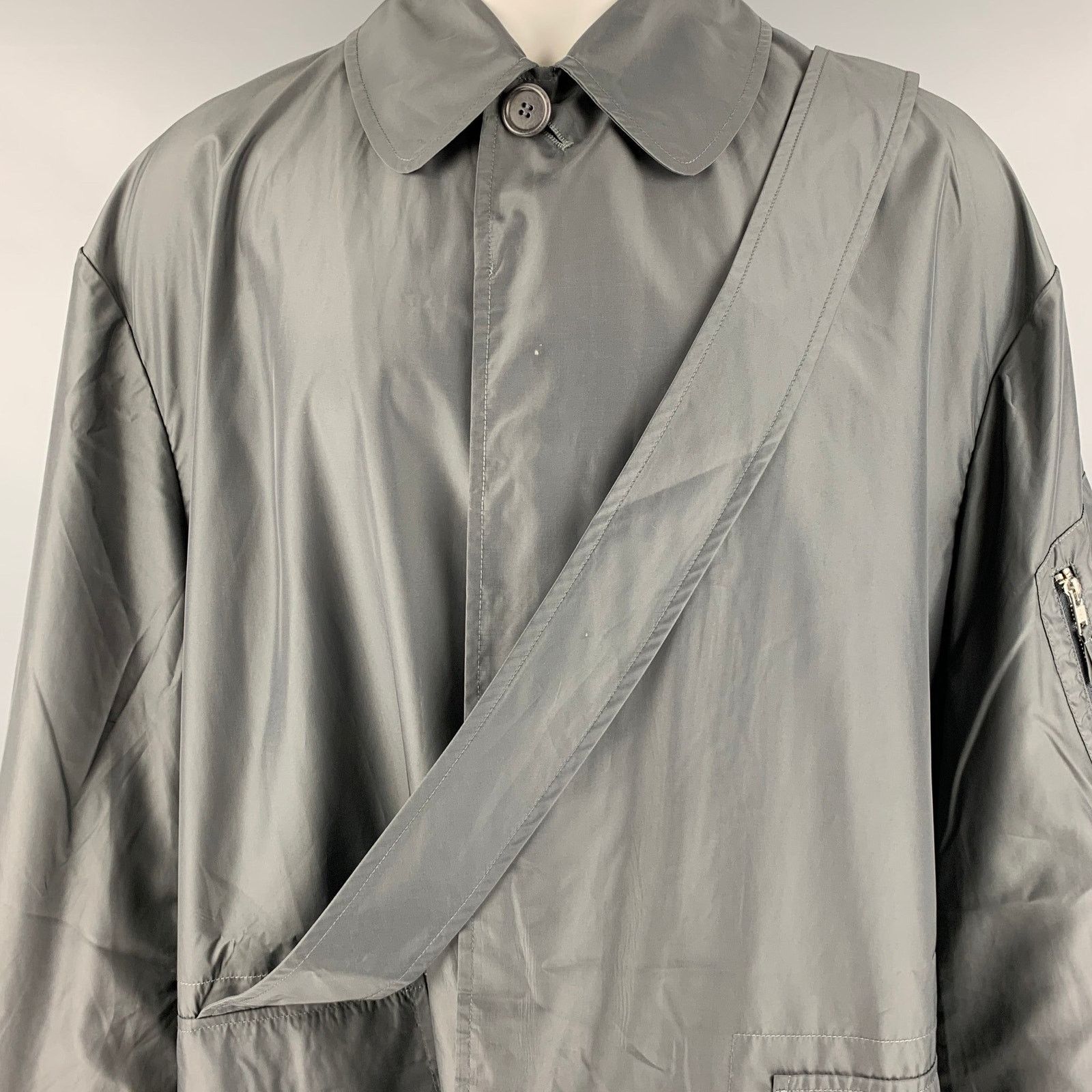 Vintage VINTAGE Size M Grey Polyester Windbreaker Coat Size US M / EU 48-50 / 2 - 2 Thumbnail