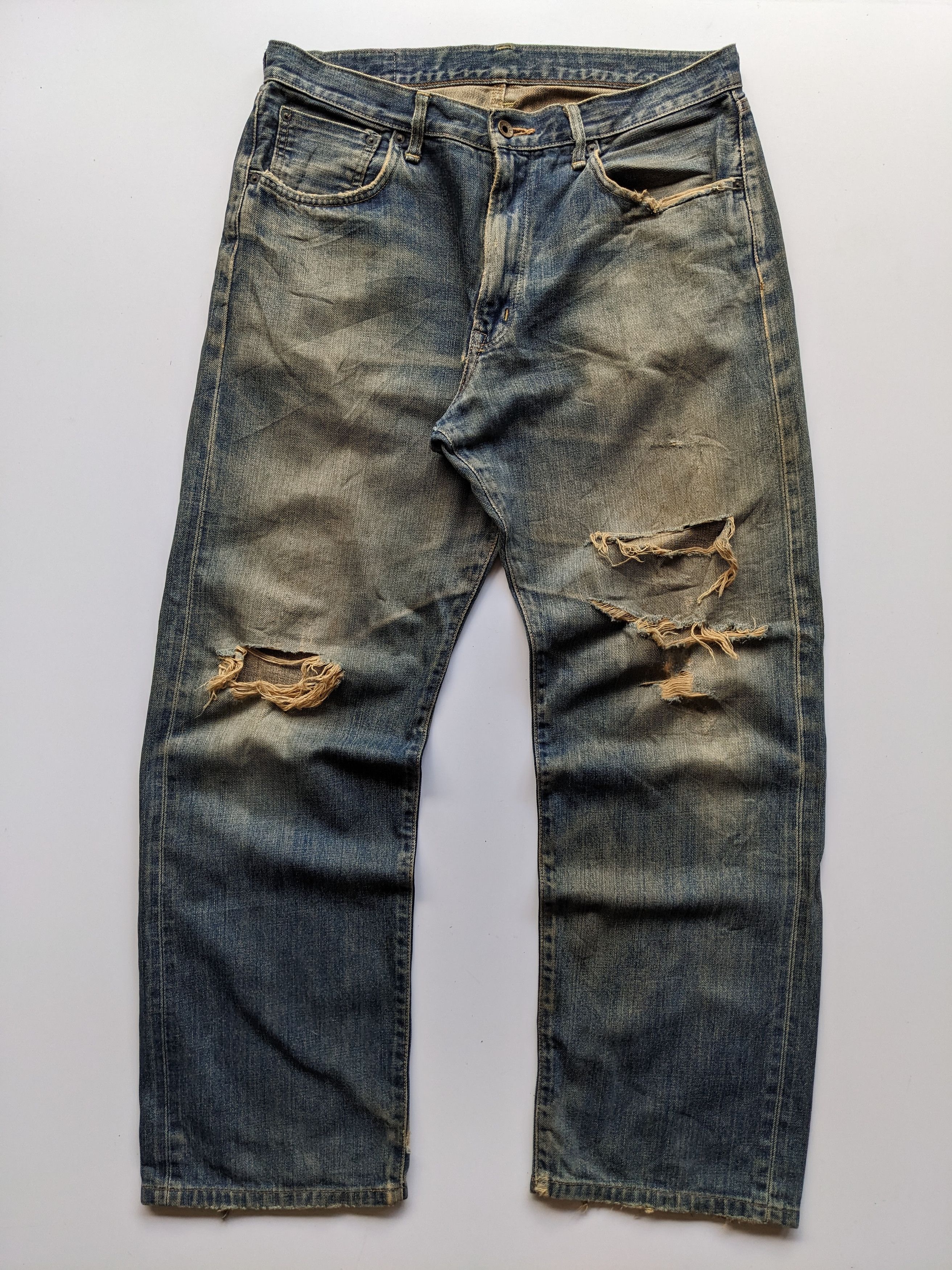 Edwin Vintage EDWIN 505X selvedge mudwash rusty distressed jeans Size US 35 - 1 Thumbnail