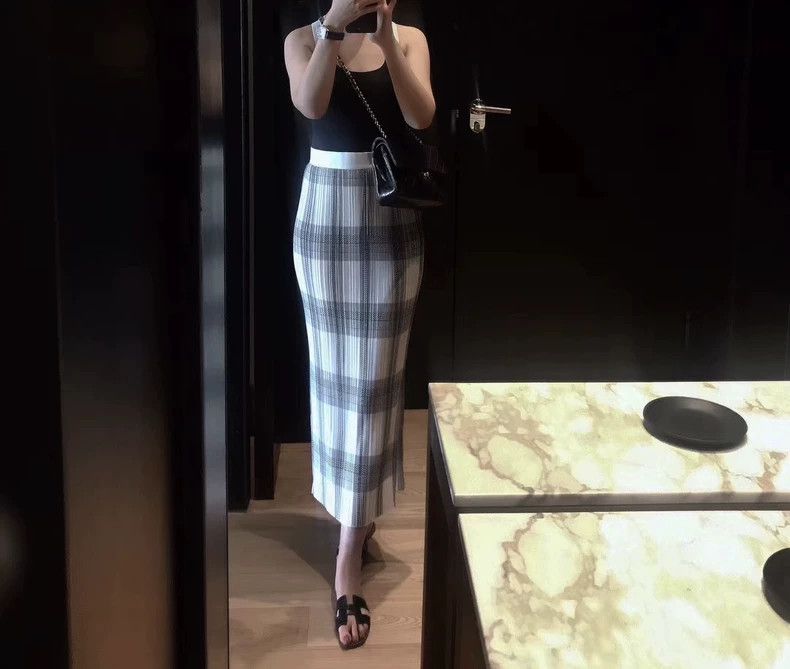 Helmut Lang Helmut Lang size SPleated Black White Grey Plaid Skirt 2501 Size 26" / US 2 / IT 38 - 9 Thumbnail