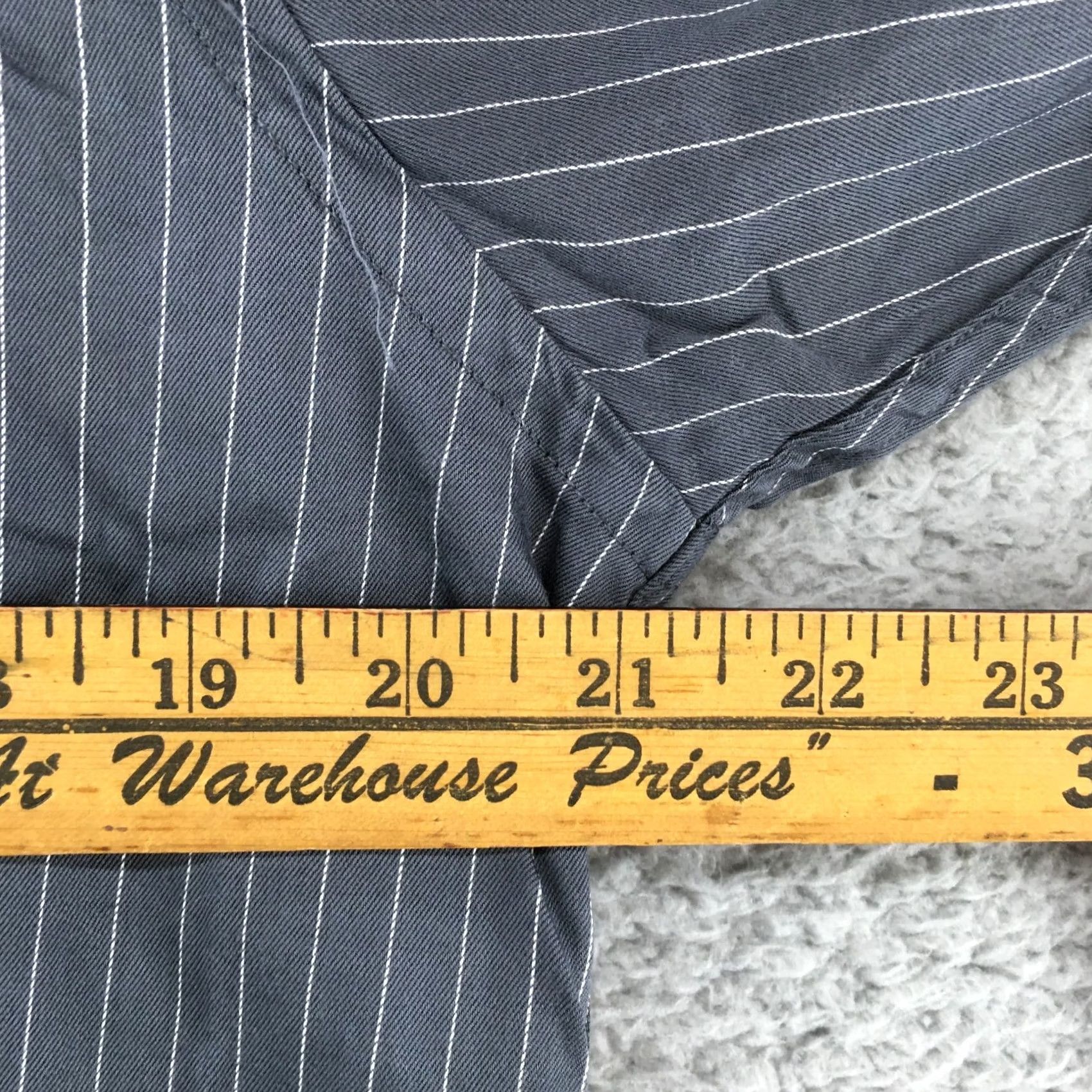 Calvin Klein Calvin Klein Dress Shirt Mens 15.5 Gray Pinstripe Regular Fit Long Sleeve Shirt Mens Size 42R - 4 Thumbnail