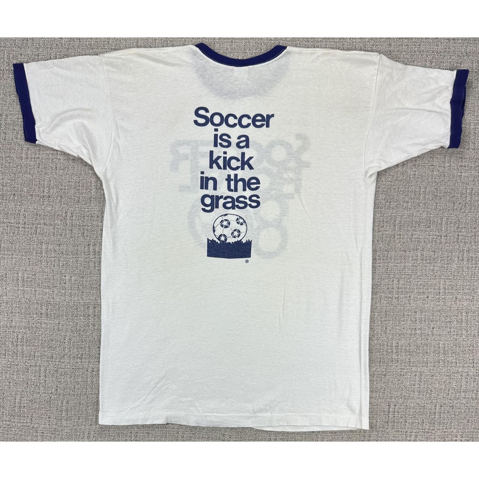 Champion Champion Soccer Bowl 80 Shirt Sz L White Ringer NASL 1980s Size US L / EU 52-54 / 3 - 11 Thumbnail