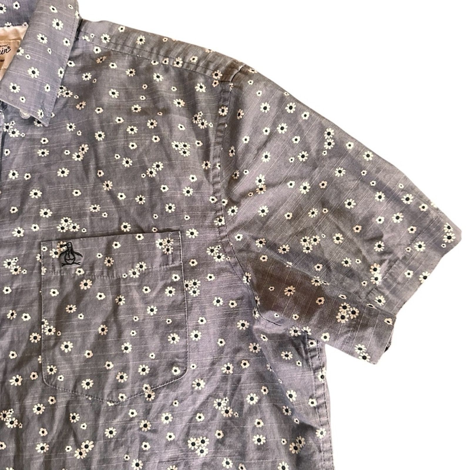Original Penguin Original Penguin Men’s Floral Short Sleeve Button Down Size US L / EU 52-54 / 3 - 3 Thumbnail