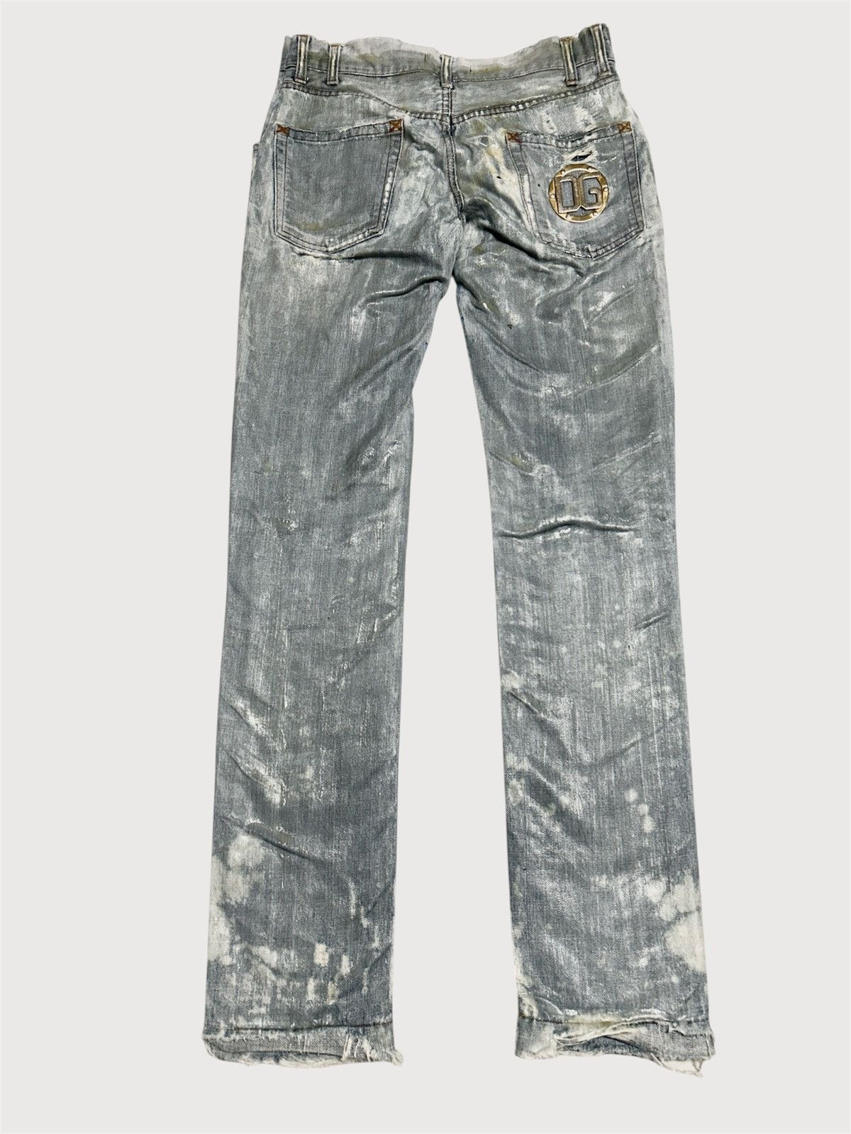 Dolce & Gabbana 2000s Distressed Waxed Denim Size US 30 / EU 46 - 2 Thumbnail