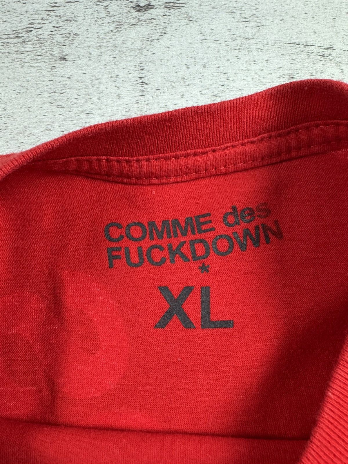 Comme Des Fuck Down Comme Des Fuckdown Men’s XLarge Red Logo Hip Hop Rap Cotton T Shirt Tee Jersey Size US XL / EU 56 / 4 - 10 Thumbnail