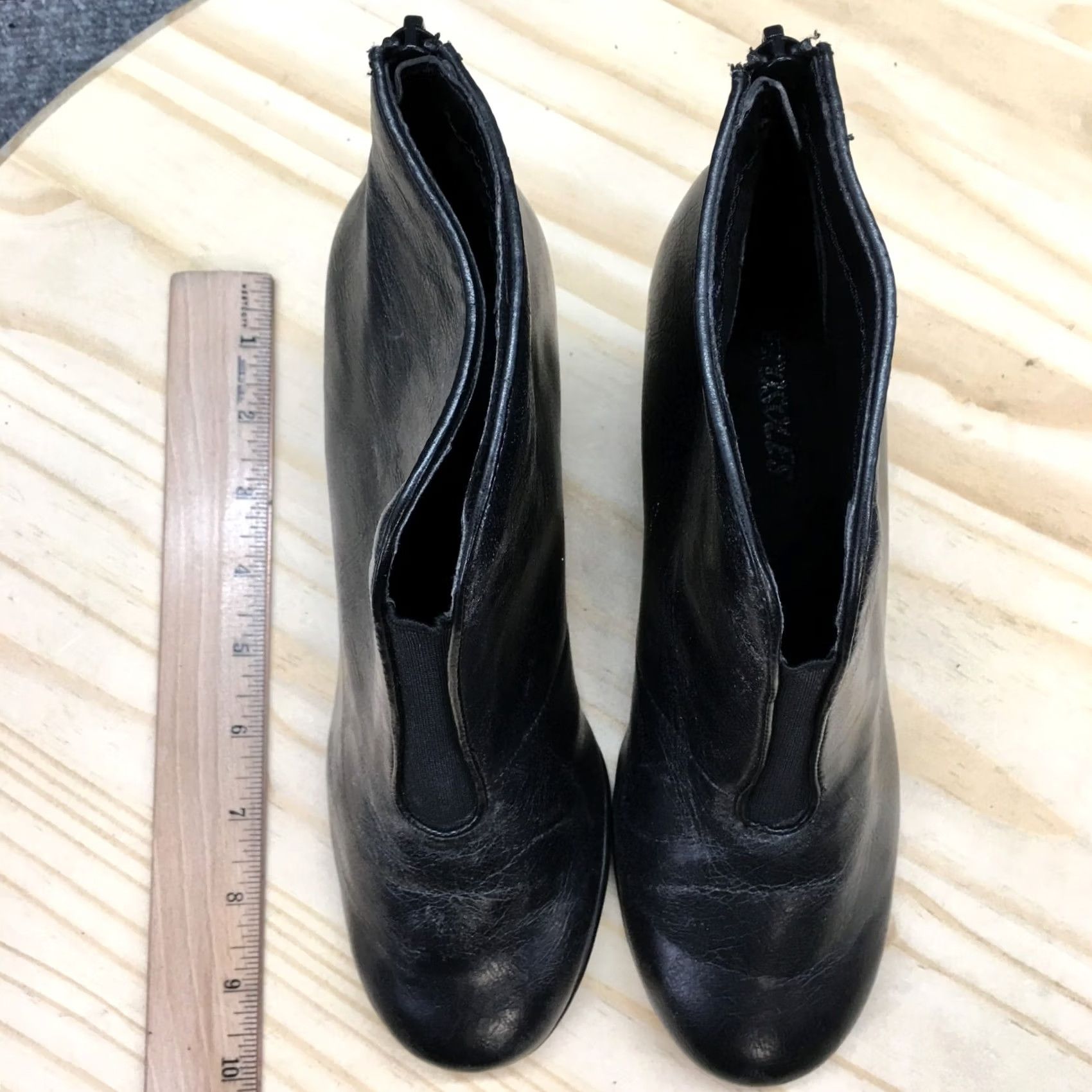 Vintage Aerosoles Boots Womens 8 M Plum Drum Casual Back Zip Wedge Ankle Bootie Black Size US 8 / IT 38 - 7 Thumbnail