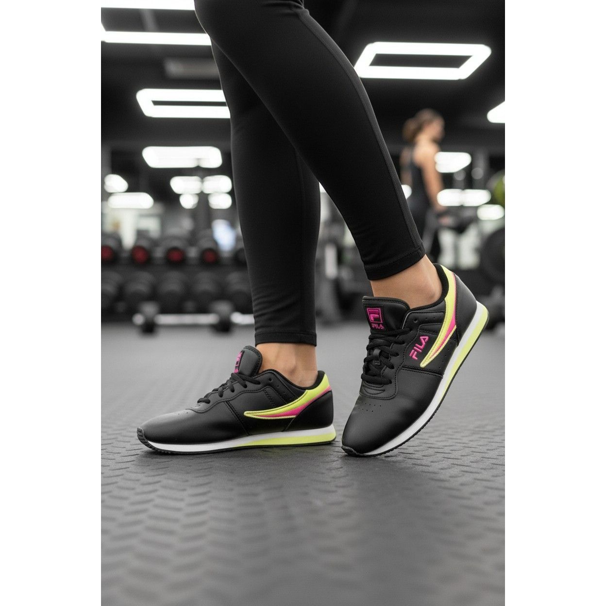 Fila 3PM01823-044 — FILA Women's 6 Black Pink Neon Yellow Y2K Ath Size US 6 / IT 36 - 11 Thumbnail
