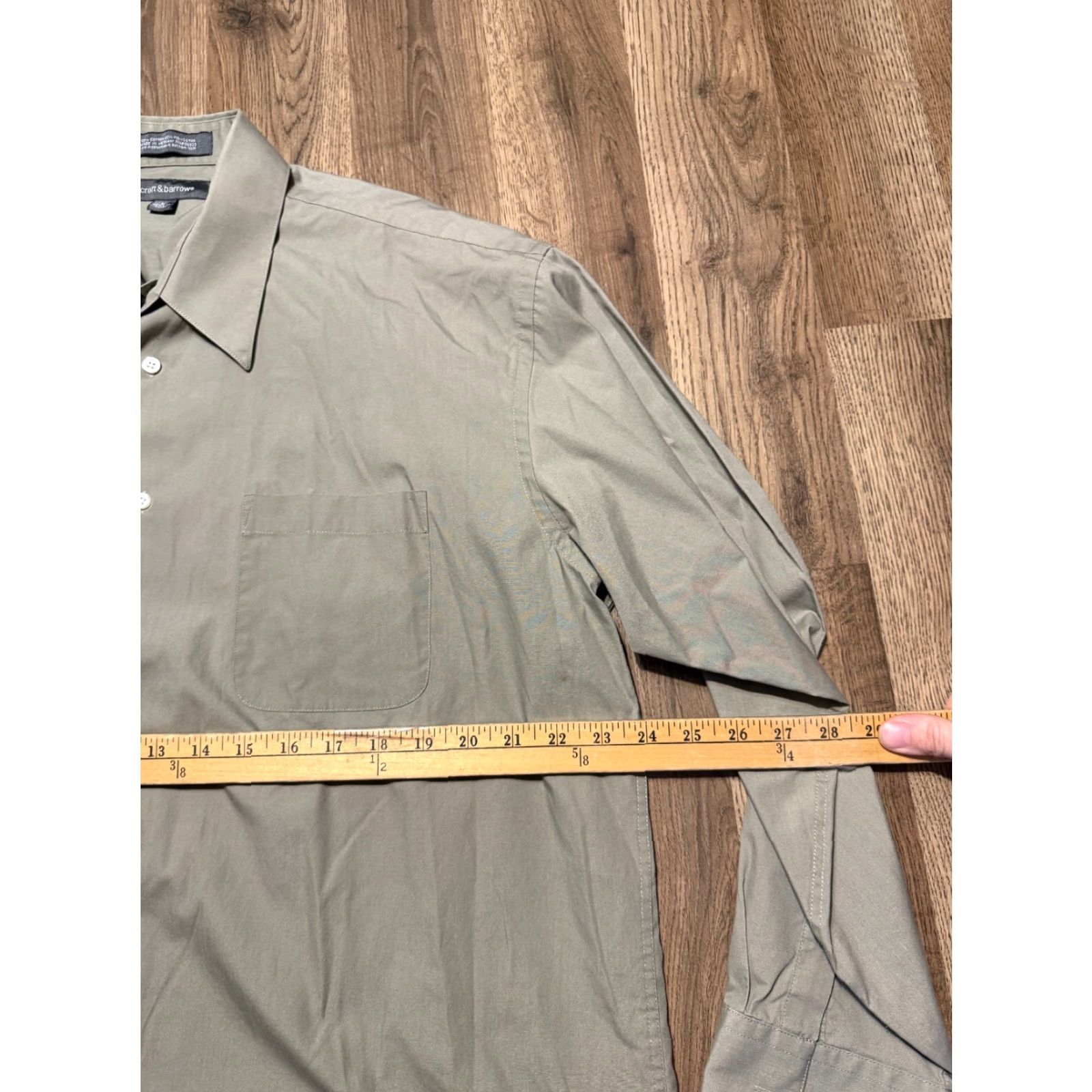 Croft & Barrow Croft & Barrow Shirt Men's Large 16.5-17 34/35 Green Long Sleeve Button Up Shirt Size US L / EU 52-54 / 3 - 6 Thumbnail