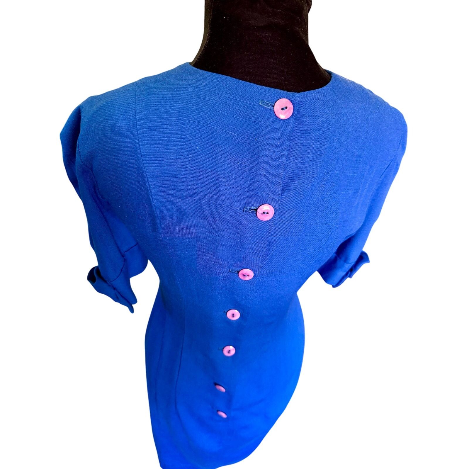 Neiman Marcus Vintage 70’s ILGWU Neiman Marcus Blue Sheath Dress Small Med Size S / US 4 / IT 40 - 8 Thumbnail
