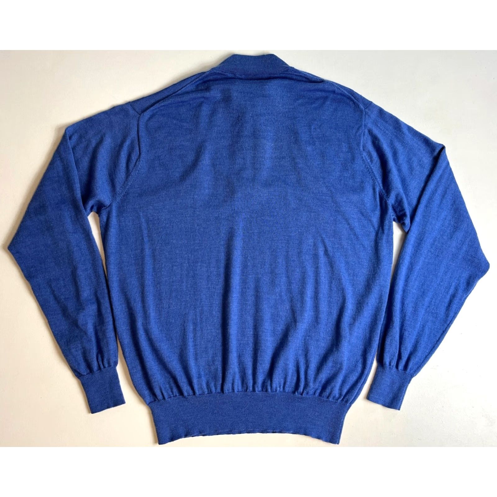 Peter Millar Peter Millar Nappa Trimmed 1/4 Zip Sweater Mens Merino Wool Silk Blue 2XL Regular Pullover Mock Neck Vintage/Preppy Style Size US XXL / EU 58 / 5 - 6 Thumbnail