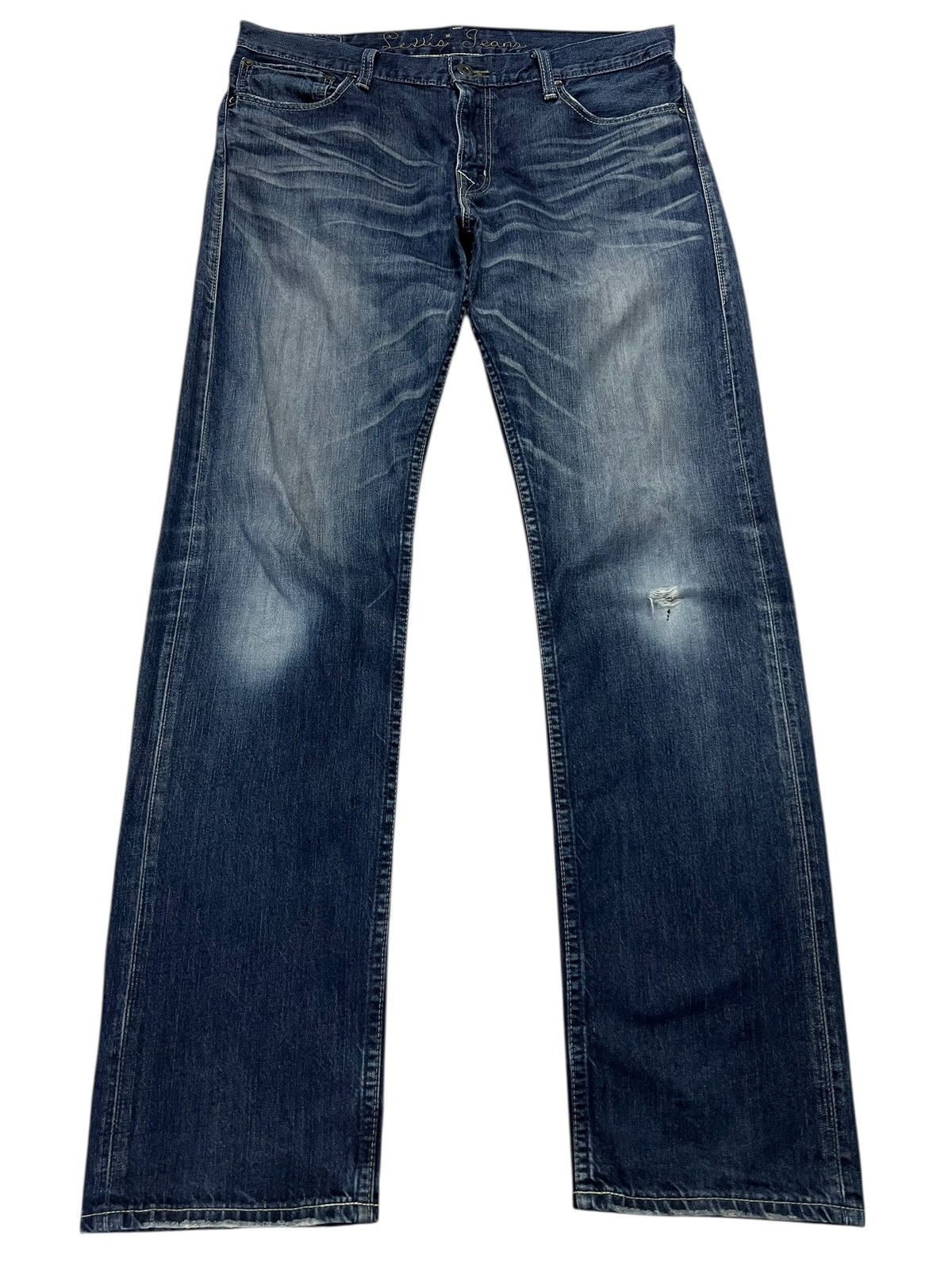 Jean × Levi's × Vintage 💥Vintage Levis 202 Distressed Faded Blue Jeans Size US 33 - 1 Thumbnail