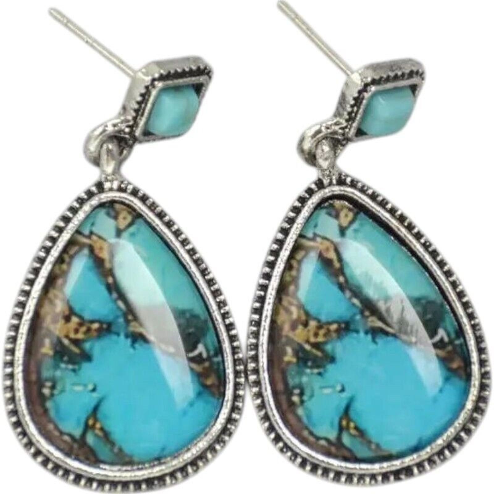 Other Synthetic Turquoise Native American Style Drop Earrings Size ONE SIZE - 5 Thumbnail