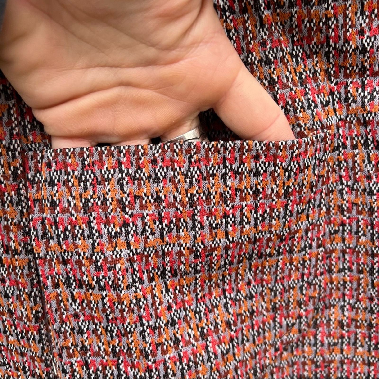Vintage 70s dagger point lapel collar blazer retro orange rust red Size M / US 6-8 / IT 42-44 - 5 Thumbnail