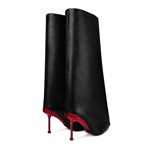 Alexander McQueen o1g2r1mq0824 Slash Flare Boots in Black & Red Size US 9 / IT 39 - 4 Thumbnail