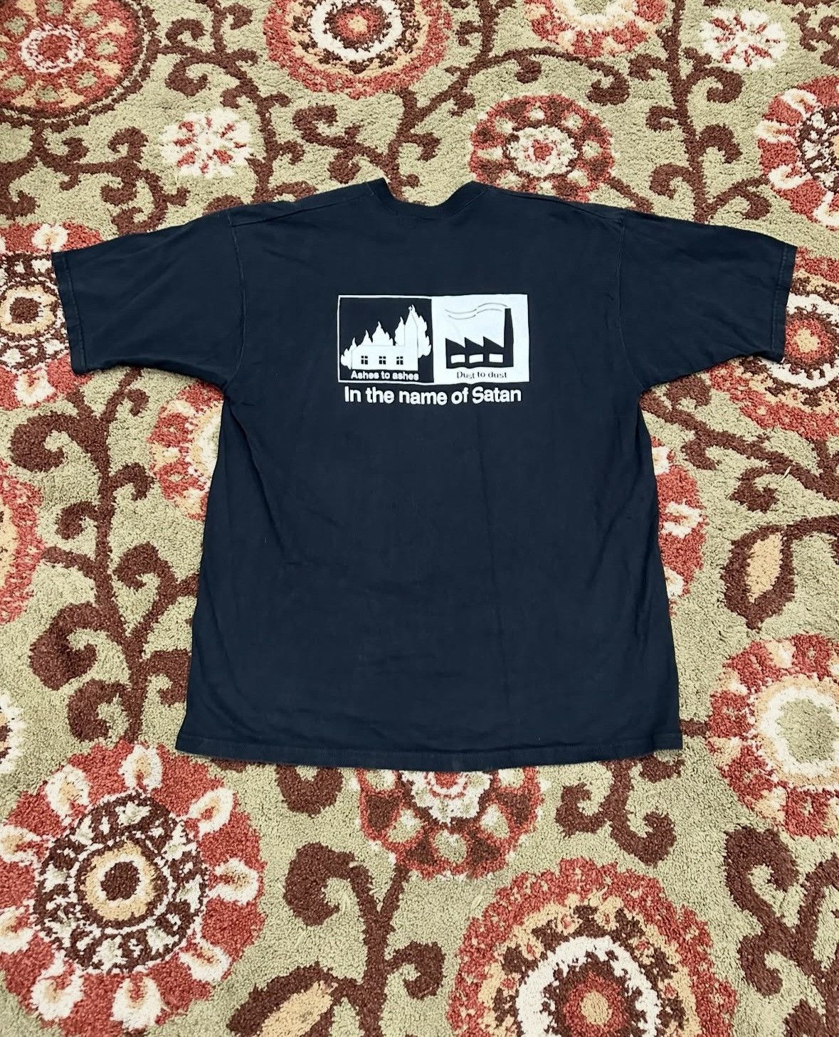 Vintage 1990s Mysticum Grunge Punk Band Music Drug Needles Satin Size US XL / EU 56 / 4 - 4 Thumbnail