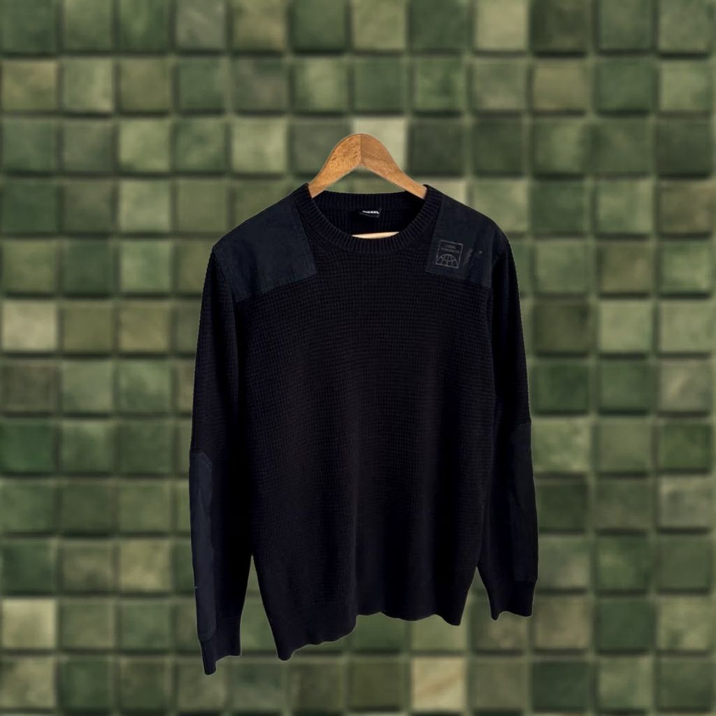 Diesel VINTAGE Diesel ONLY THE BRAVE Ribbed Classic Black Sweater Men L Size US L / EU 52-54 / 3 - 1 Thumbnail