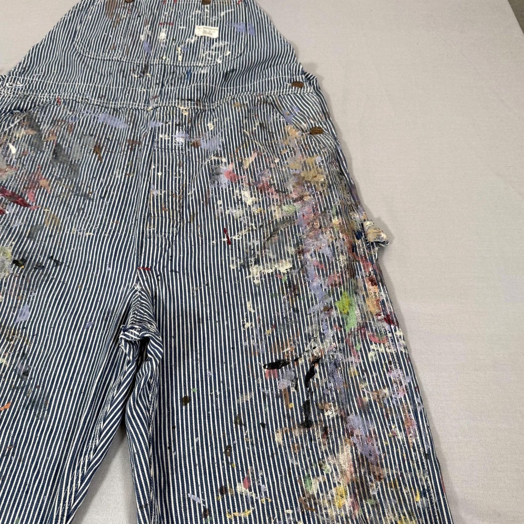 Vintage VINTAGE Big Mac Overalls Mens 34 Blue 34x32 Hickory Stripe Paint Painters 70s USA Size US 34 / EU 50 - 5 Thumbnail