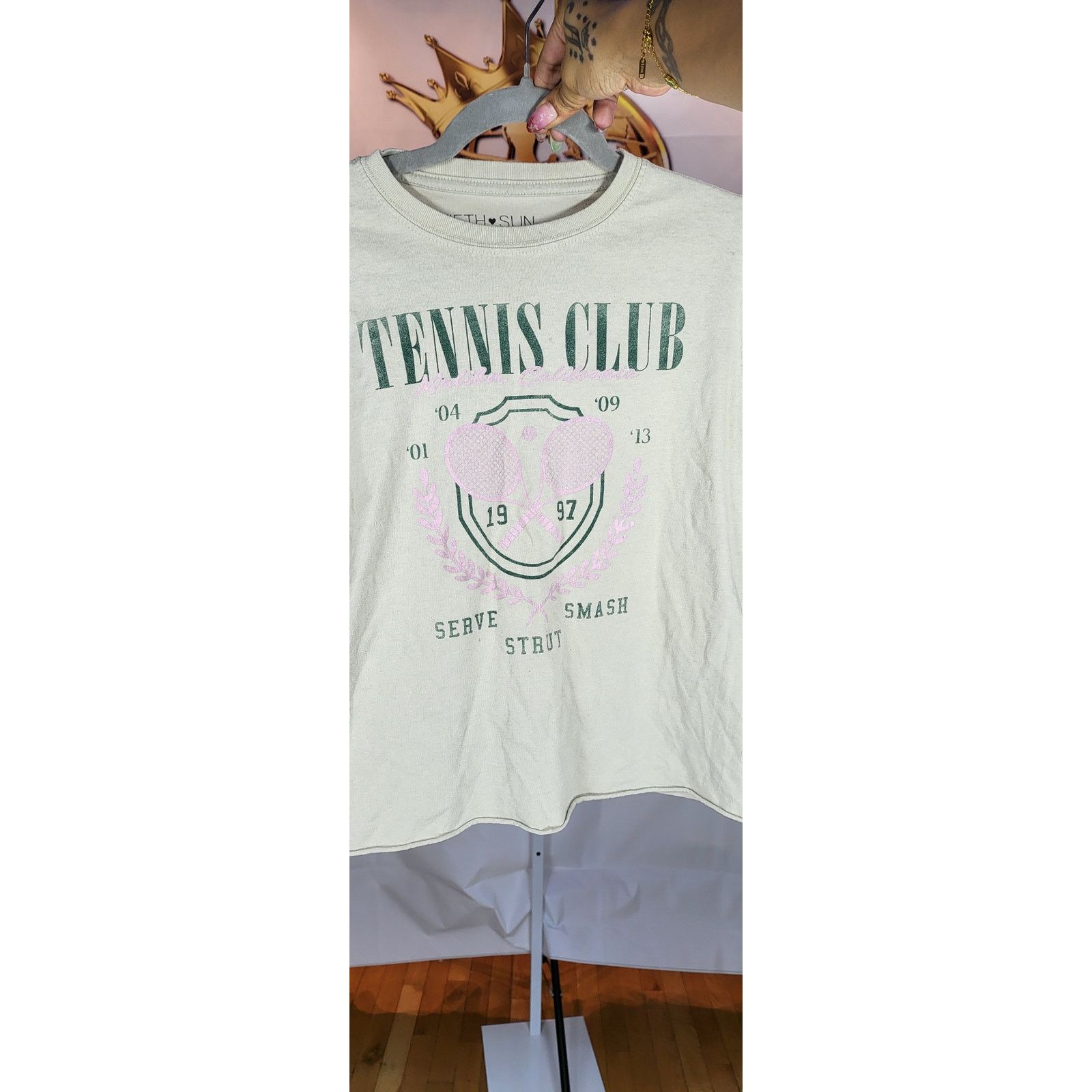 Other Fifth Sun Juniors "Tennis Club" Graphic Crop Tee Top Size M Size M / US 6-8 / IT 42-44 - 5 Thumbnail