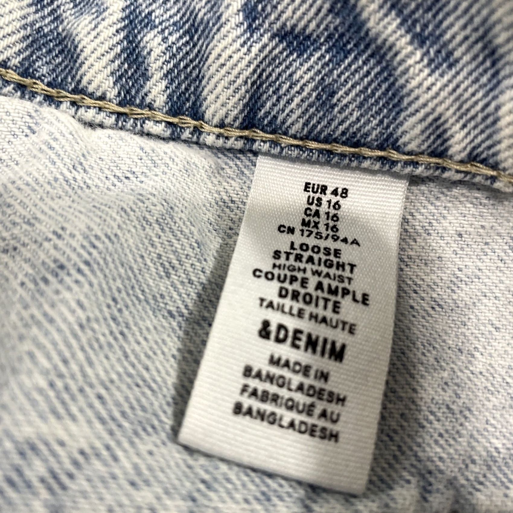 Denime &Denim Jeans Women 16 Y2k Distressed High Waist Loose Straight Light Blue 38x29 Jeans Size 38" / US 16 / IT 52 - 7 Thumbnail