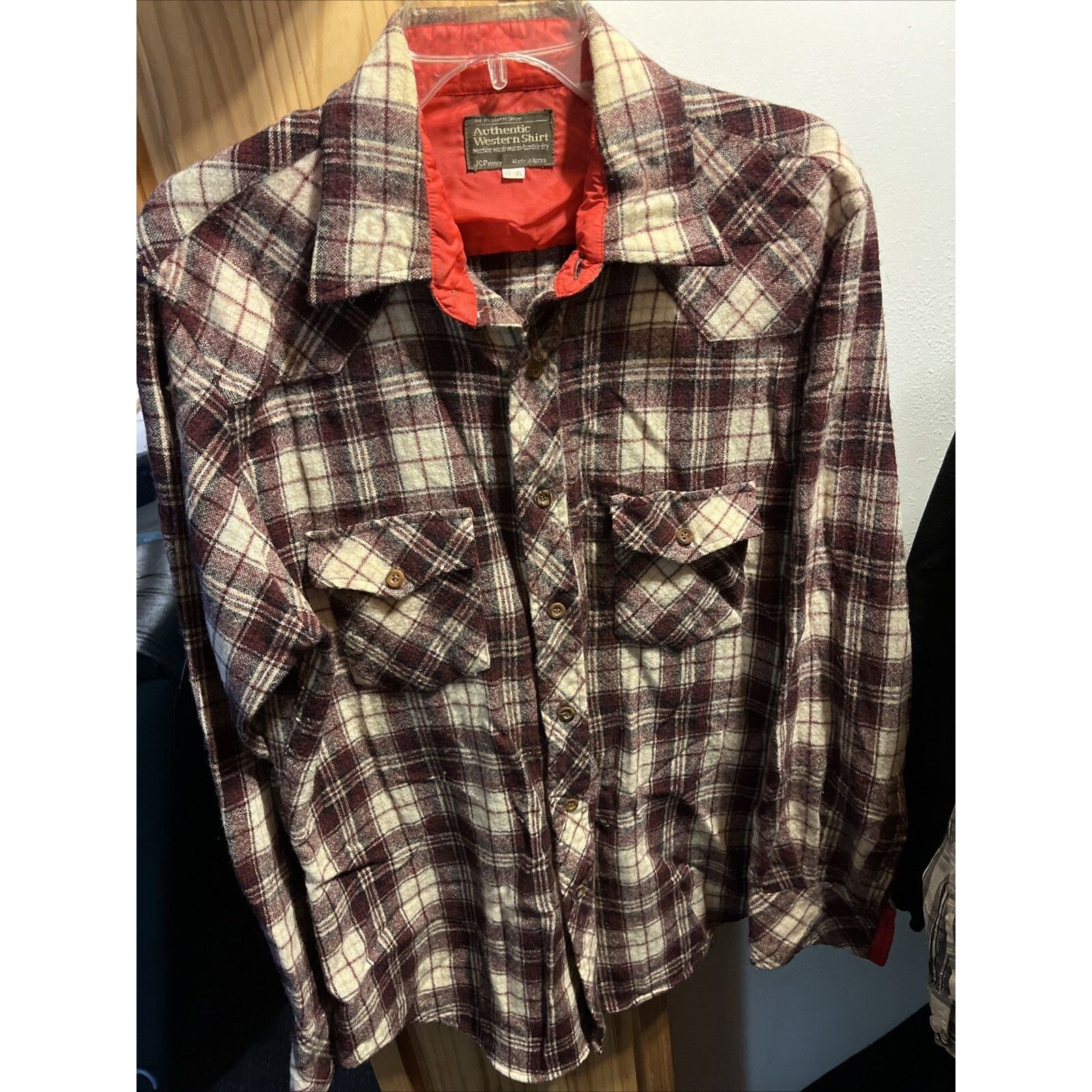JCPenney JCPenny The Western Shop Men’s Wool Shirt 17 17-35 Flannel Size US L / EU 52-54 / 3 - 6 Thumbnail