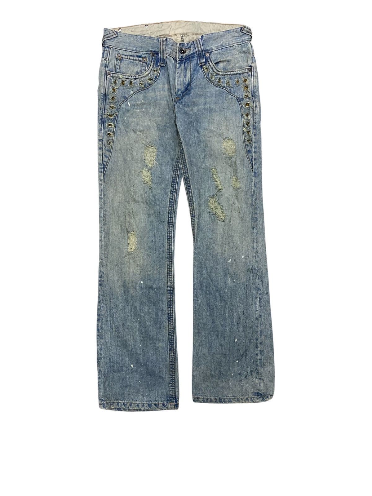 2000s Stud holster distressed pants