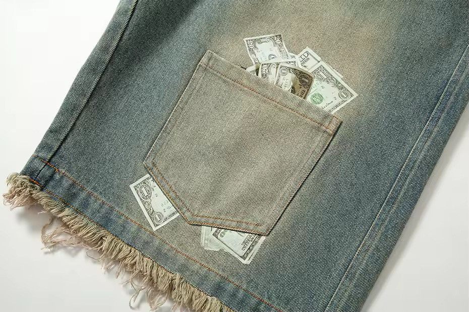 Designer × Vintage Patchwork Streetwear Washed Retro Loose Hip Hop Shorts Size US 32 / EU 48 - 10 Thumbnail
