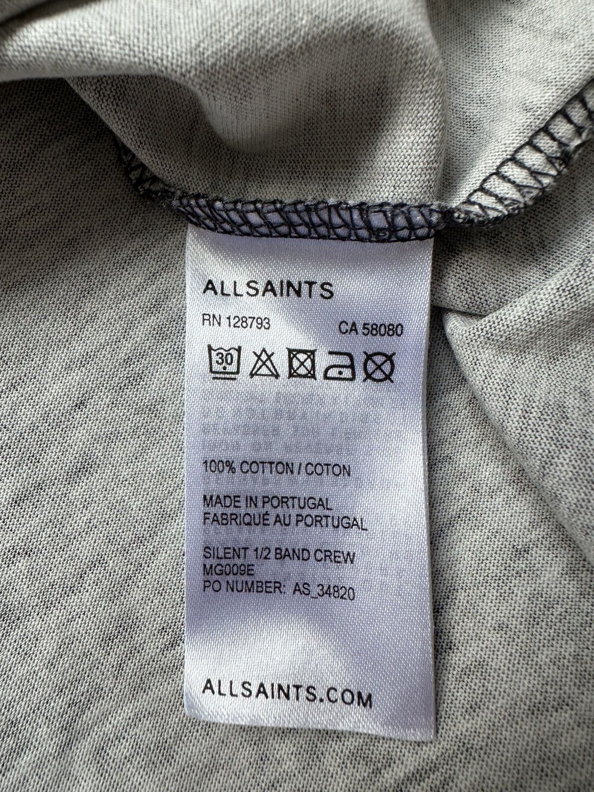 Allsaints AllSaints Silent 1/2 Band Crew Tee Size US XL / EU 56 / 4 - 8 Thumbnail