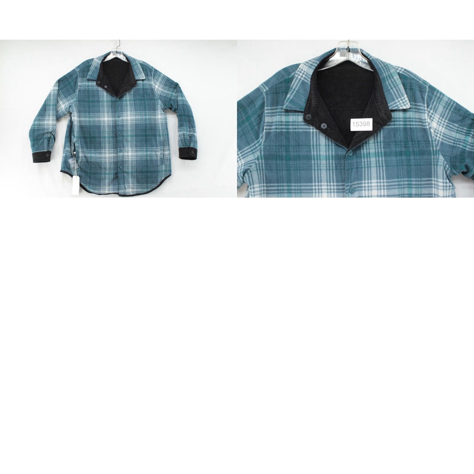 Vintage Love Tree NWT Jacket Womens XL Blue corduroy plaid shacket reversible Size XL / US 12-14 / IT 48-50 - 8 Thumbnail