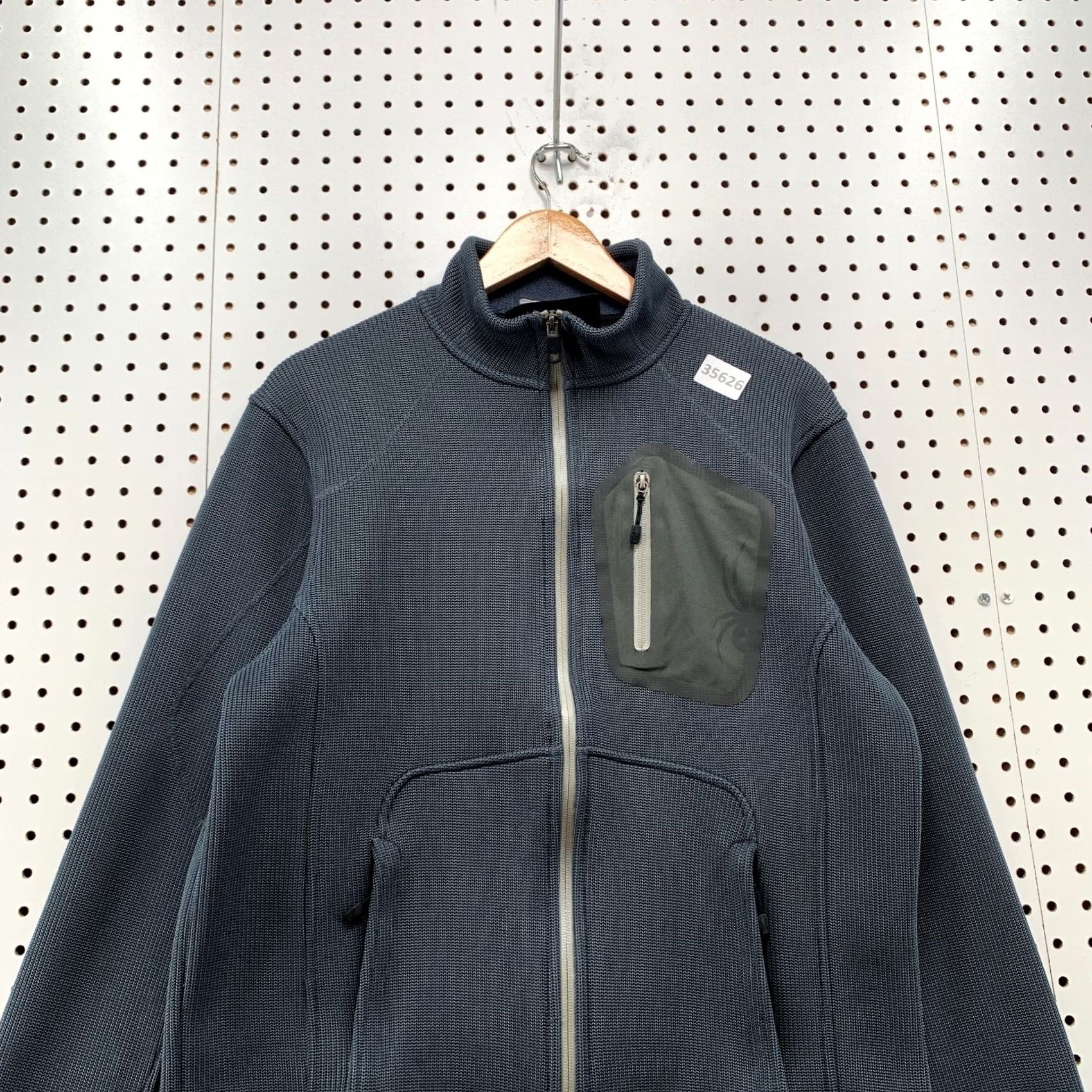 Spyder Spyder Jacket Mens Medium Gray Zip Waffle Knit Pocket 22x26.5 Size US M / EU 48-50 / 2 - 2 Thumbnail