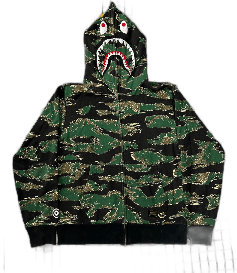 Bape Bape Camouflage Shark Hoodie Jacket Size US XL / EU 56 / 4 - 1 Thumbnail