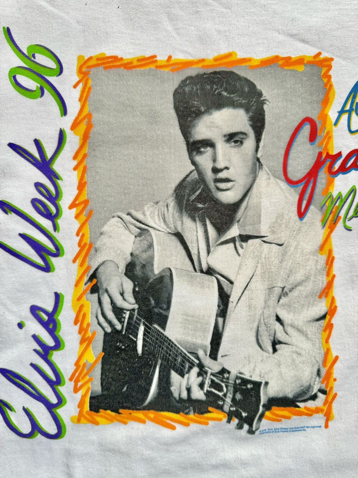Band Tees × Vintage 1996 Elvis Presley Graceland Memphis 90’s Vintage T-Shirt Size US XL / EU 56 / 4 - 3 Thumbnail