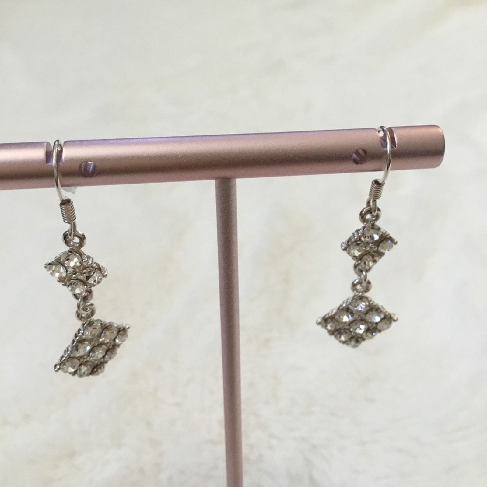 Other Silver Flower Crystals Dangle Earrings Size ONE SIZE - 3 Thumbnail