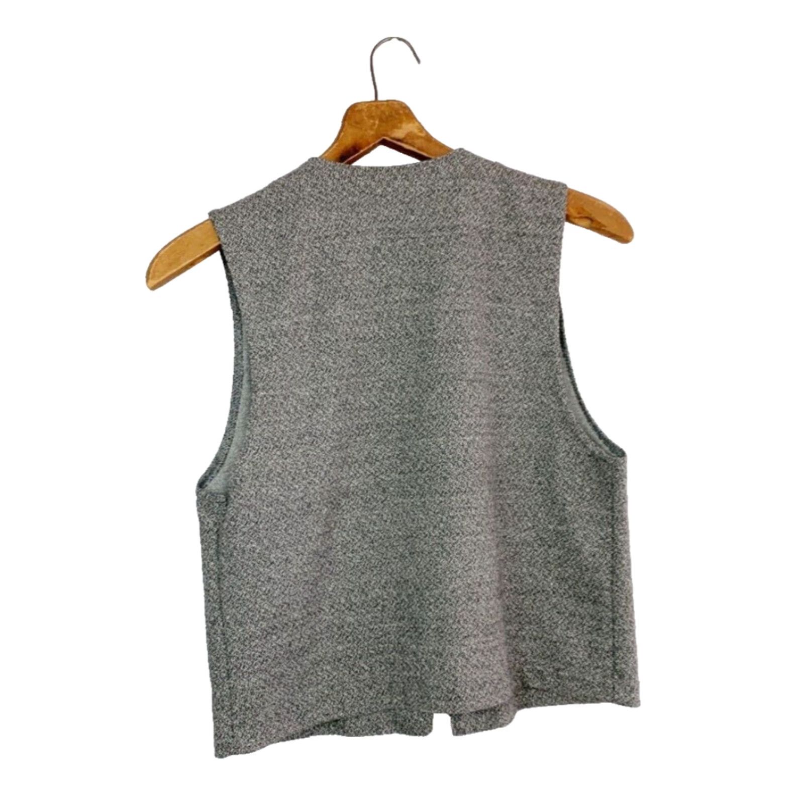 Vintage WEEKENDERS Vest Womens Small Gray Zip Up Sleeveless Marled Black Size S / US 4 / IT 40 - 5 Thumbnail