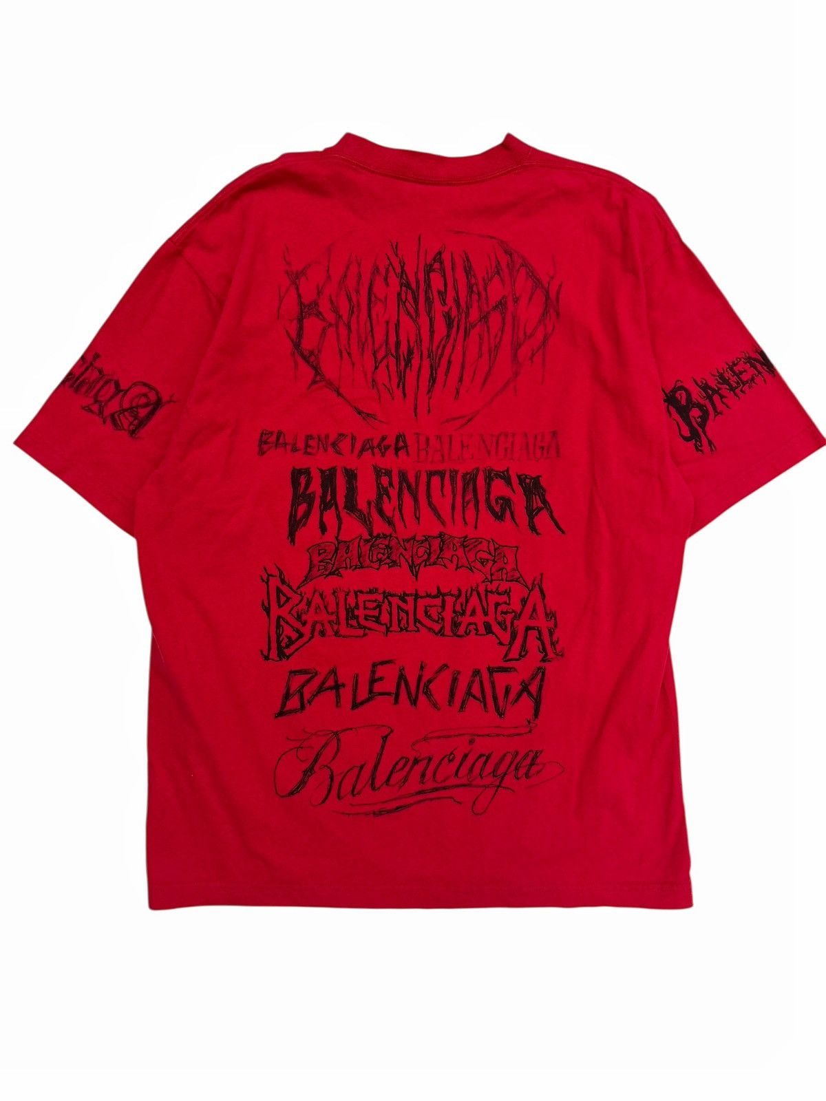 Balenciaga Tattoo DIY Metal Tee Shirt Red Size US S / EU 44-46 / 1 - 2 Thumbnail