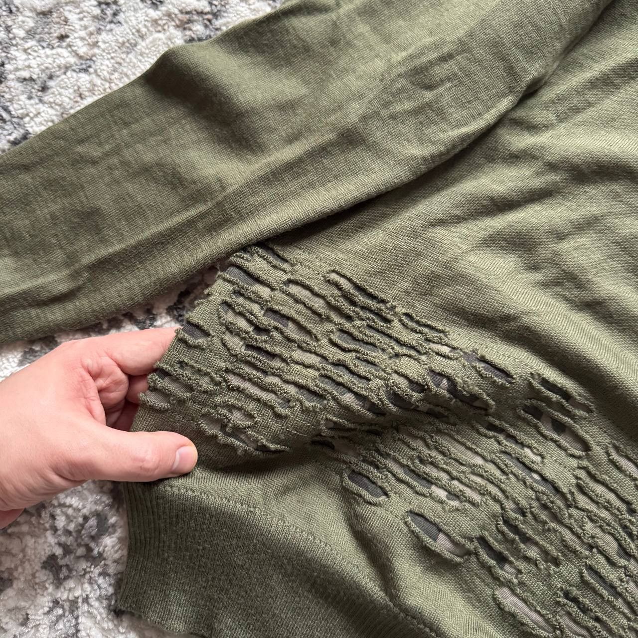 Stone Island Stone Island Knitted Distressed Camouflage Custom Sweater Size US S / EU 44-46 / 1 - 4 Thumbnail