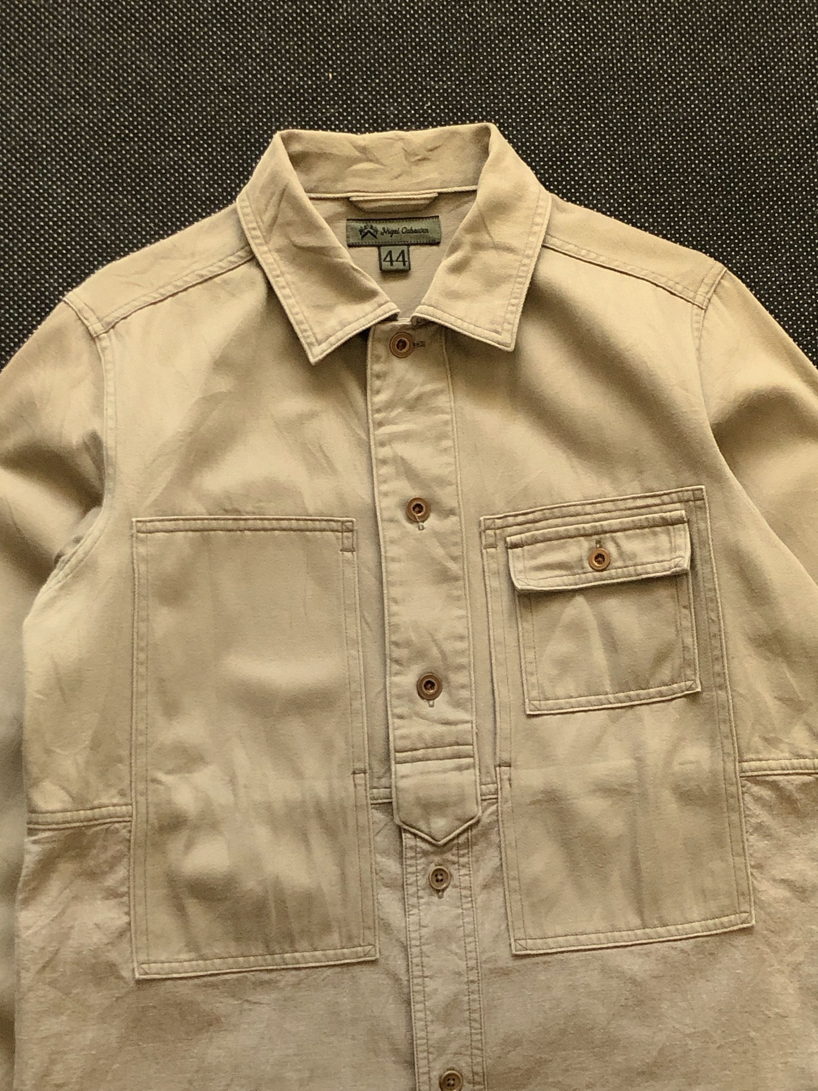 Nigel Cabourn RARE🔥SS20 UTILITY SHIRT JACKET DENIM KHAKI SIZE 44 Size US S / EU 44-46 / 1 - 12 Thumbnail