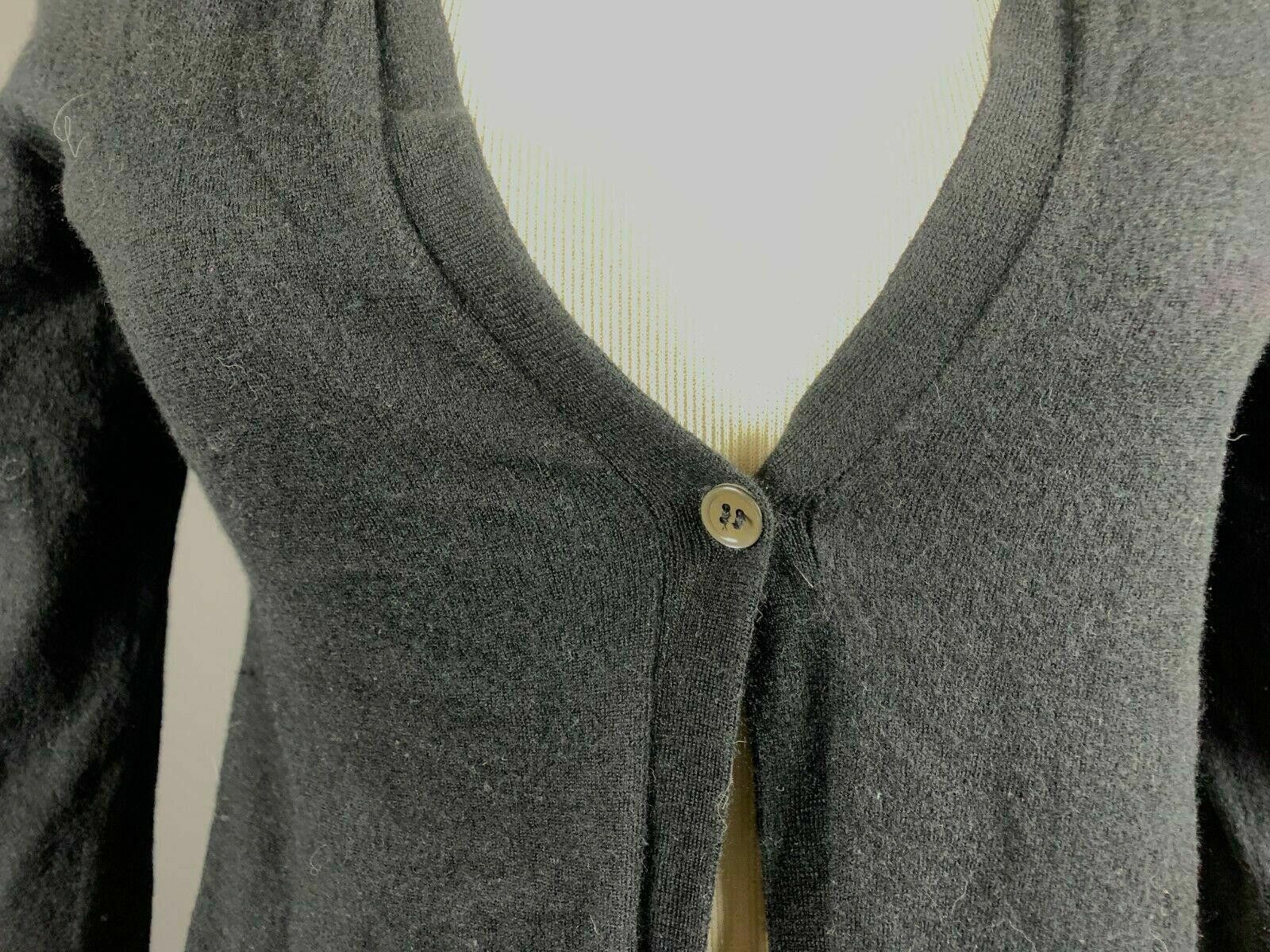 Designer Dorothee Schumacher Black Wool V-Neck Cardigan Sweater Size M / US 6-8 / IT 42-44 - 7 Thumbnail