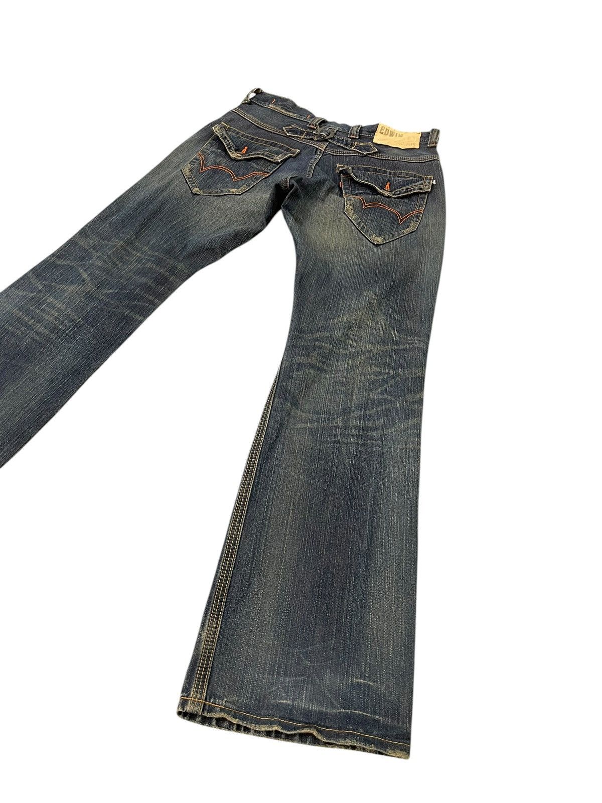 Edwin Flare Loose Jeans Edwin XVs Faded Distress Boot Cut 9🟦 Size US 33 - 12 Thumbnail