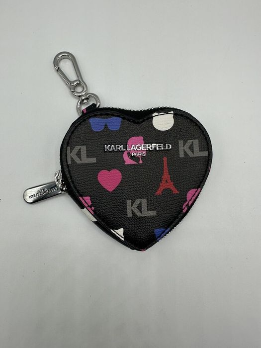 Karl Lagerfeld KARL LAGERFELD PARIS HEART SHAPE ZIP AROUND COIN PURSE ...