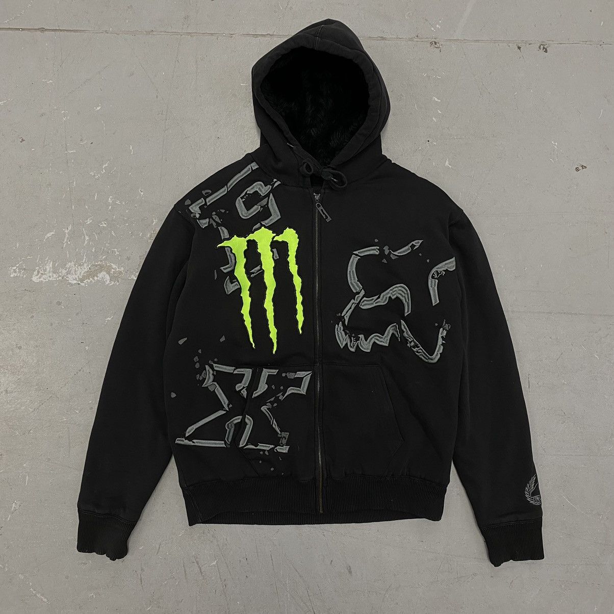 image of Fox x Fox Racing Monster Energy Ricky Carmichael Embroider Hoodie in Black, Men's (Size XL)