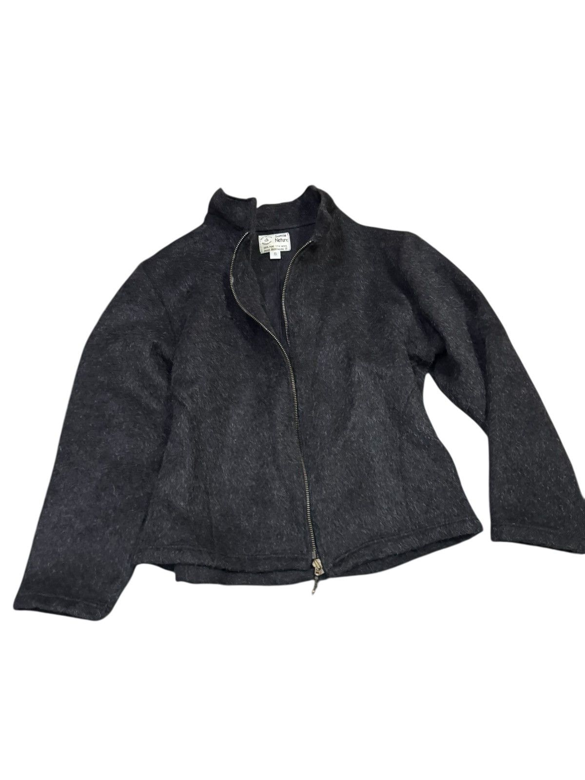 Vintage Vintage Danish Wool Zip Jacket Samsø Nature 100% Pure Wool Size S / US 4 / IT 40 - 2 Thumbnail