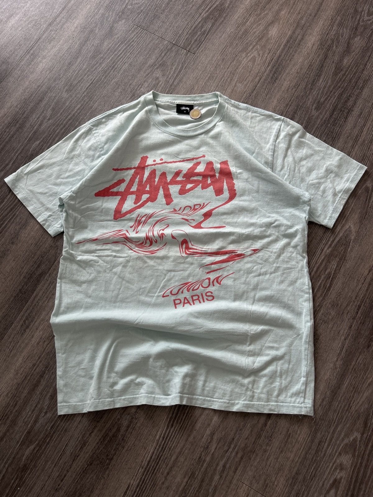 Stussy warp logo t shirt