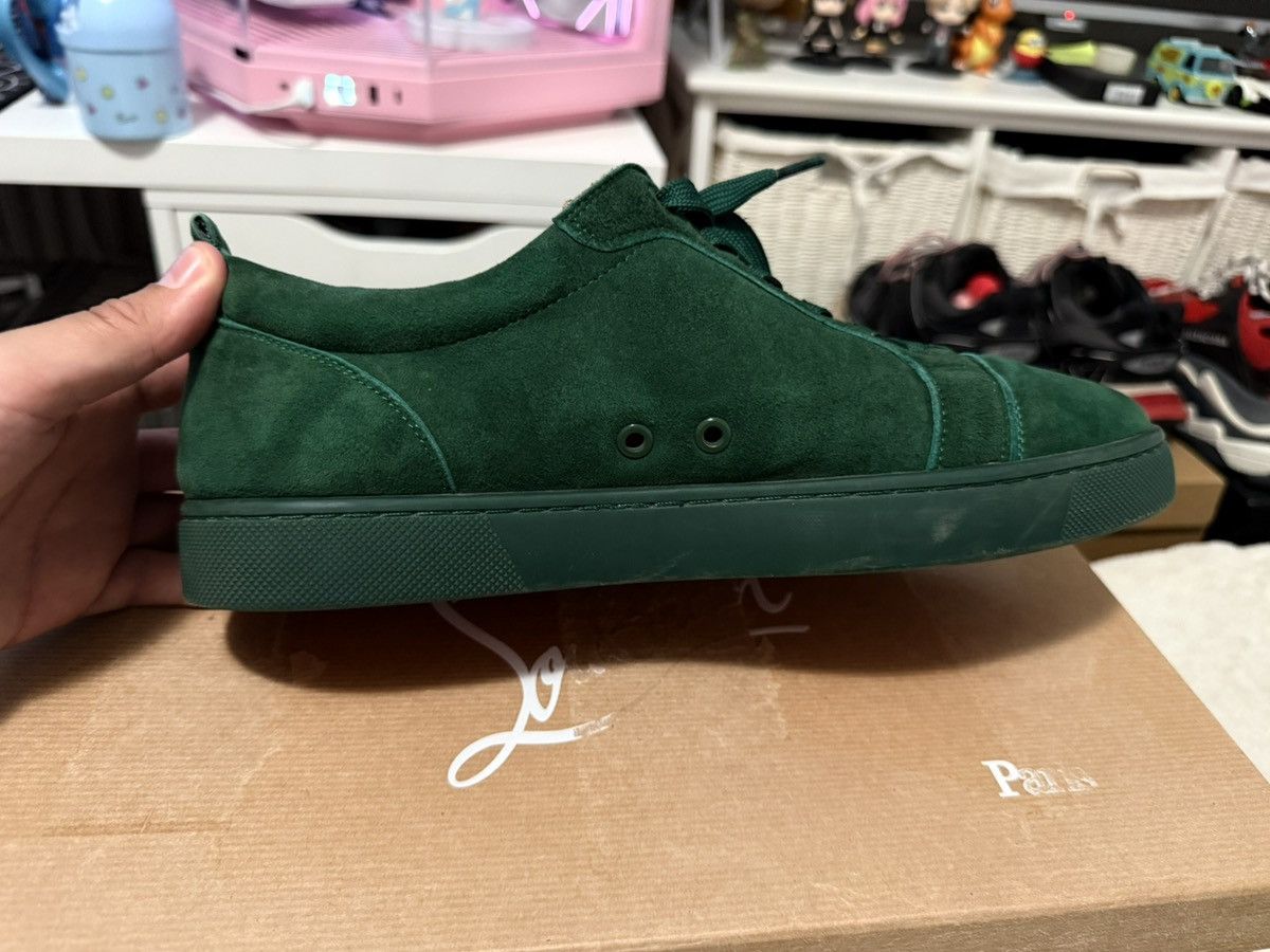 Christian Louboutin Christian Louboutin Low Top Junior Sneaker Green Suede Size US 10 / EU 43 - 4 Thumbnail