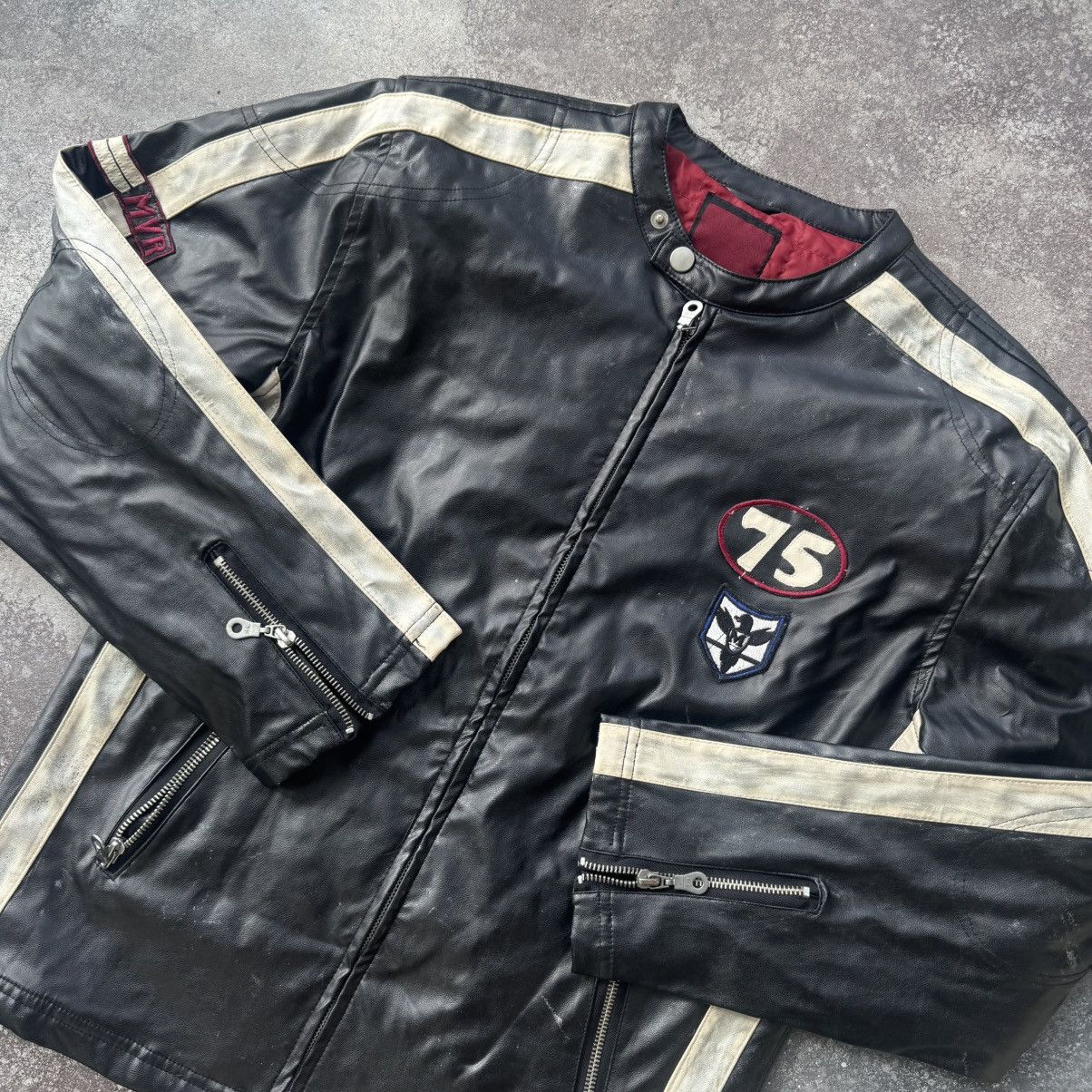 Hysteric Glamour Amazing Vintage Racing Faux Leather Moto Jacket Size US S / EU 44-46 / 1 - 3 Thumbnail