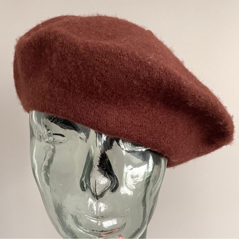Vintage Brown Wool Beret - Small /Medium, Unisex Size ONE SIZE - 2 Thumbnail