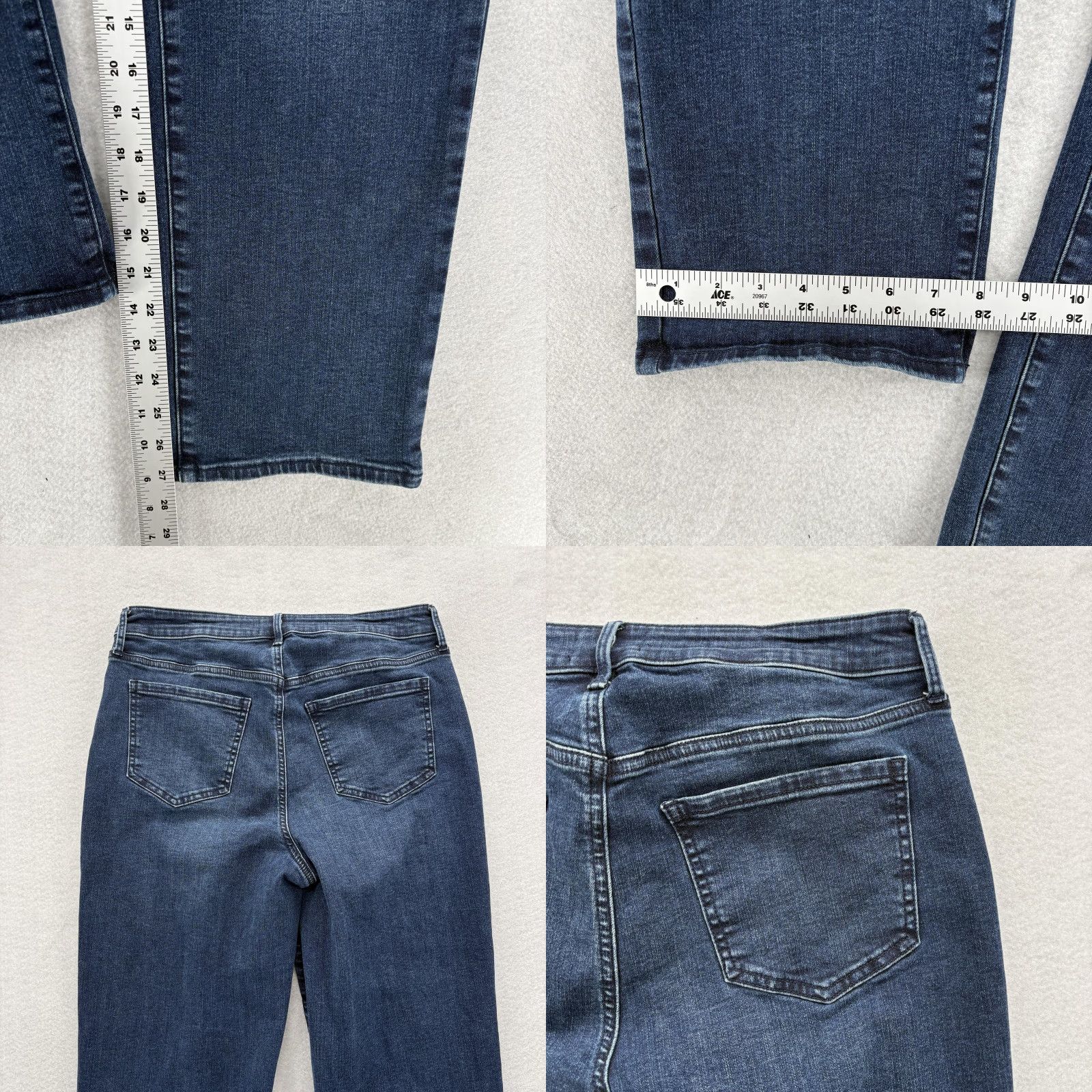 NYDJ NYDJ Bailey Relaxed Jeans Womens 8 Blue Dark Wash Denim Stretch Straight Leg Size 30" / US 8 / IT 44 - 8 Thumbnail