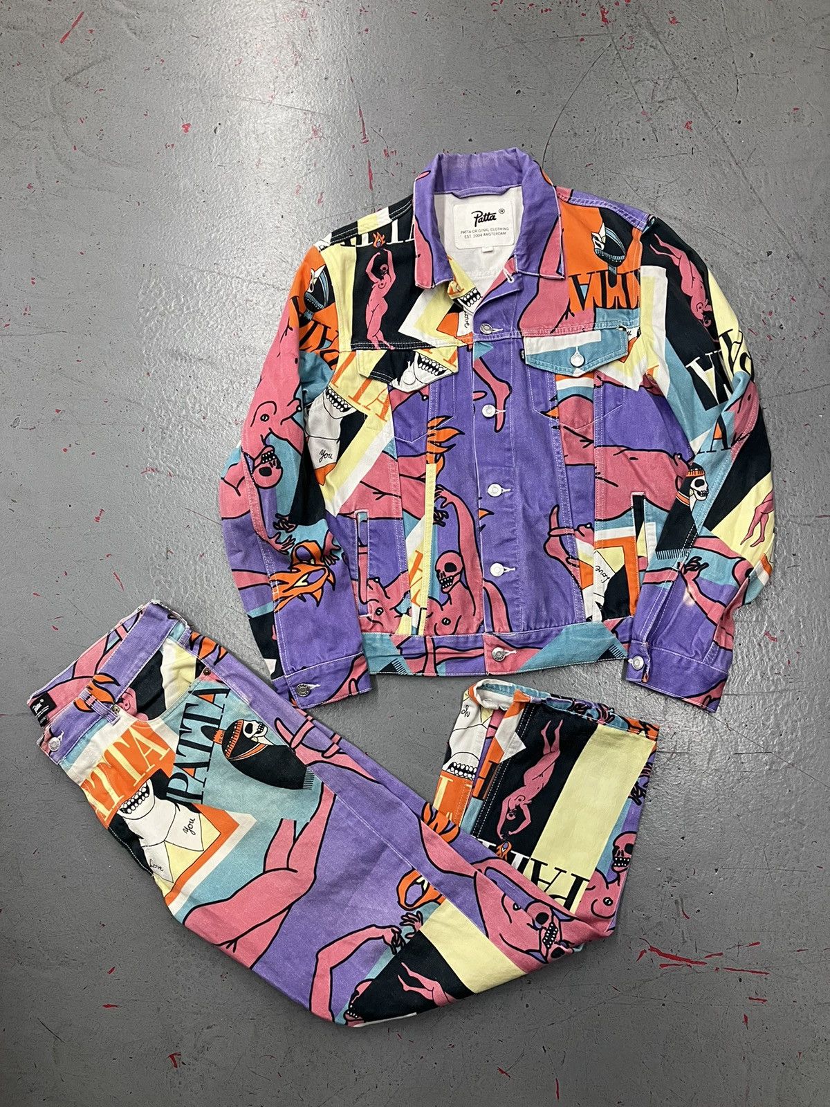 Patta Patta Magazine Denim Jacket & Pants Set Size Medium Size US M / EU 48-50 / 2 - 1 Thumbnail
