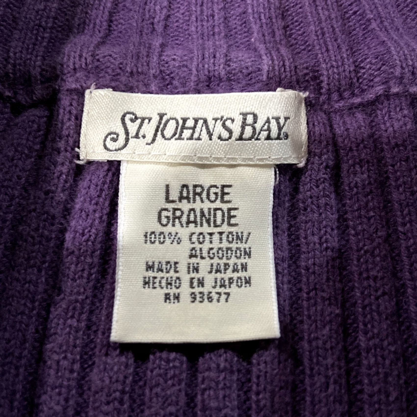 Vintage VINTAGE St. Johns Bay Knit Sweater Womens Large Petite Purple Pullover Cap Sleeve Turtleneck Japan Size L / US 10 / IT 46 - 2 Thumbnail
