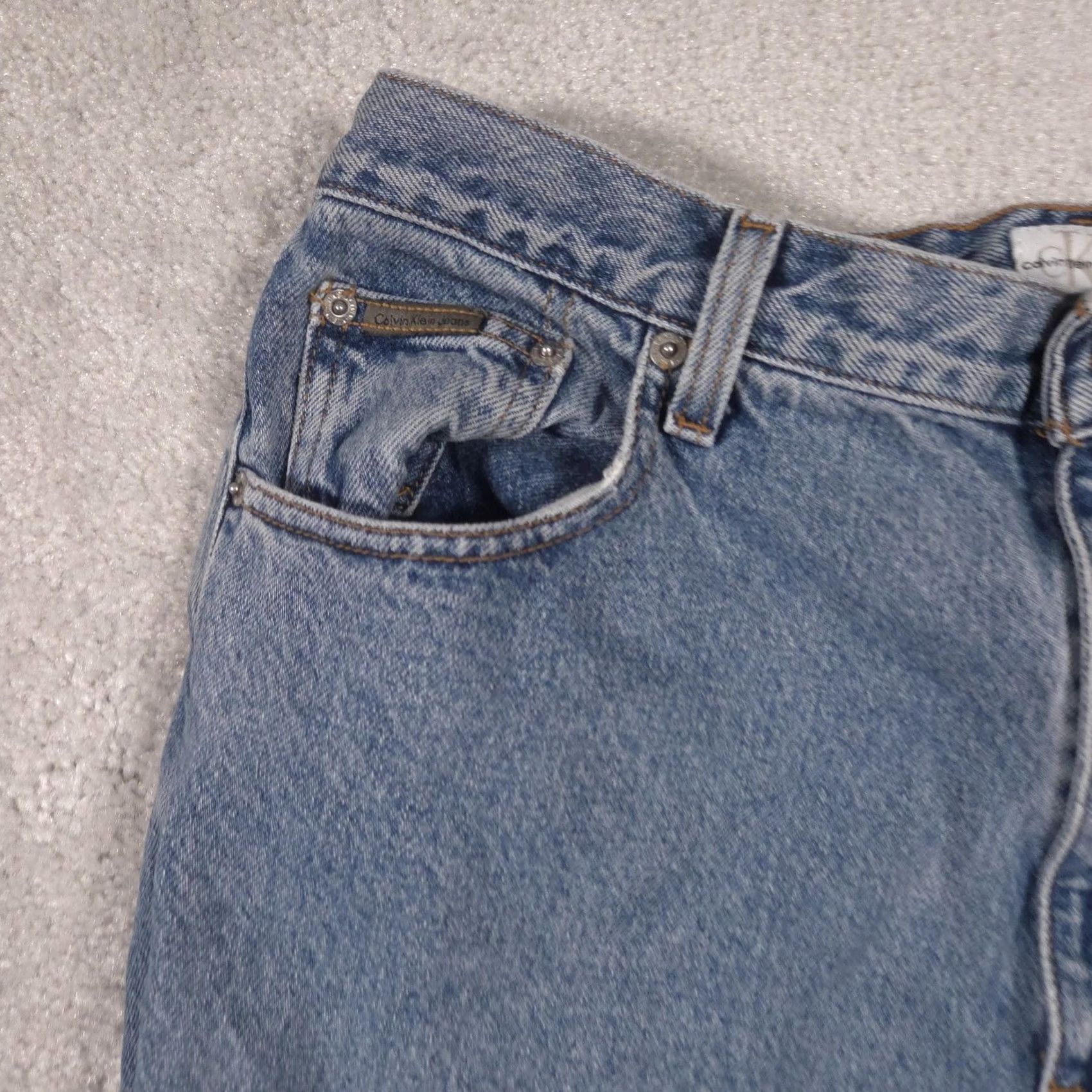 Vintage Calvin Klein Jeans Mens 34x34 Blue Medium Wash Straight Denim Pants Shirt? Size US 34 / EU 50 - 3 Thumbnail